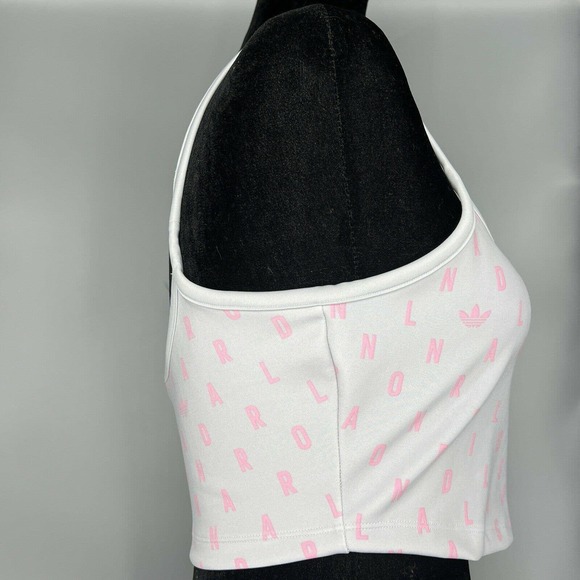 Adidas Originals Spaghetti Strap Top Womens Med Gray Pink Athletic Stretch NWT - Picture 2 of 7